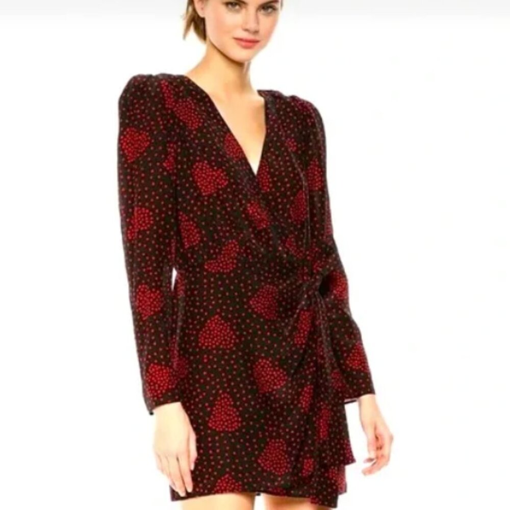 The Kooples Heart Polka Dot Wrap Dress